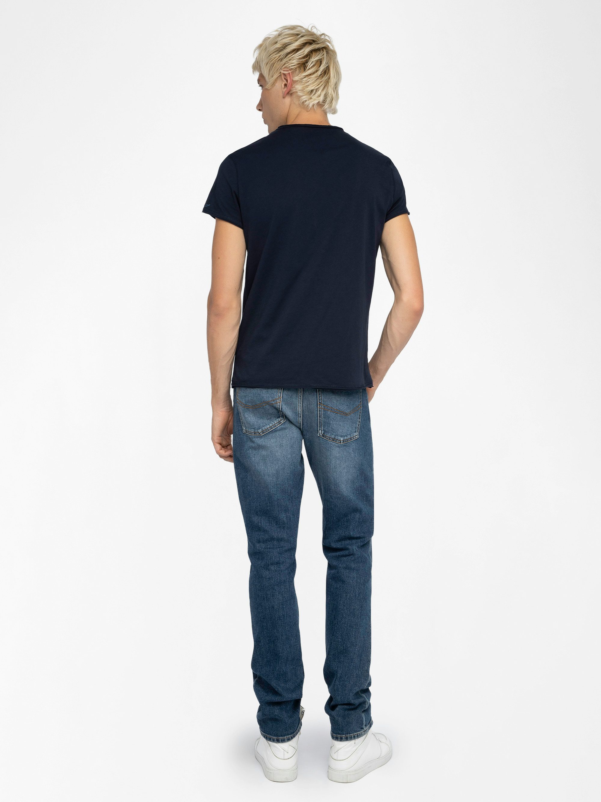 Henley-Shirt Monastir - T-Shirt mit tunesischem Kragen aus Baumwolle.